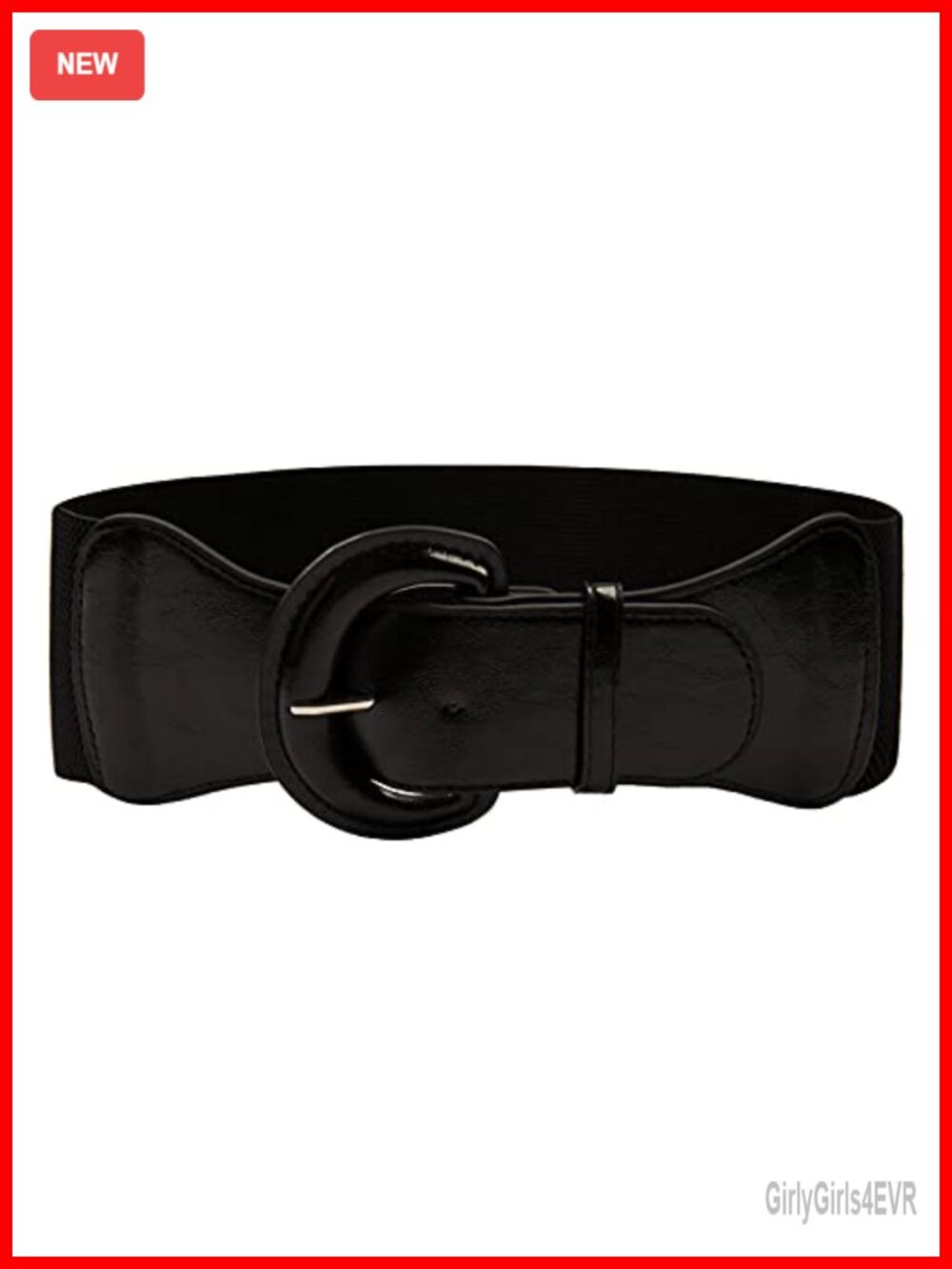 Faux Leather Wide Stretchy Cinch Belt 3 Inch Vintage Chunky Buckle
